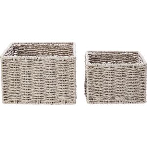 ZELLER Storage Basket 20x20x13cm, 16x16x11cm Grey - Storage Basket ZELLER Storage Basket 20x20x13cm, 16x16x11cm Grey - Storage Basket