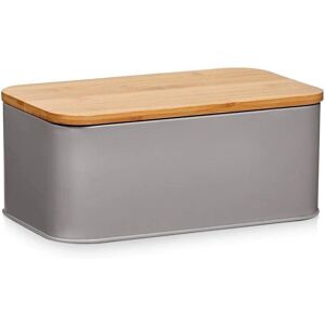 ZELLER Brödlåda med Bambuslock - Grå - Brödlåda ZELLER Brödlåda med Bambuslock - Grå - Brödlåda