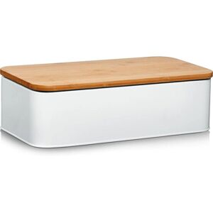 Cubo de pan Zeller Present Bamboo — Metal y bambú, 42,5x23x13cm Cubo de pan Zeller Present Bamboo — Metal y bambú, 42,5x23x13cm
