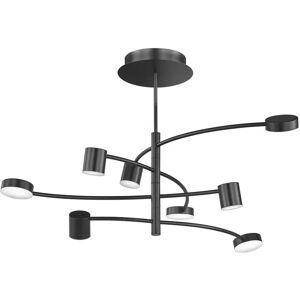 WOFI Zwarte 8-lamp LED Plafondlamp - plafondlamp WOFI Zwarte 8-lamp LED Plafondlamp - plafondlamp