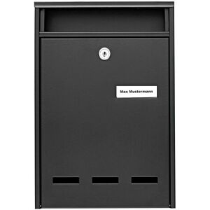 Burg Wächter Wismar 771 S Steel Wall-mounted Mailbox - Black Burg Wächter Wismar 771 S Steel Wall-mounted Mailbox - Black