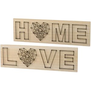 CREATIV HOME - Bilder - silberfarben - 40x15x4cm - Wooden wall art CREATIV HOME - Bilder - silberfarben - 40x15x4cm - Wooden wall art