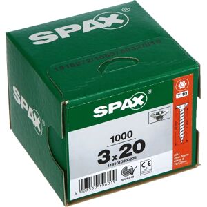 Vite in legno SPAX FRANCE Wirox Torx - 3x20mm - Testa svasata - Filettatura completa Vite in legno SPAX FRANCE Wirox Torx - 3x20mm - Testa svasata - Filettatura completa