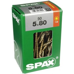 Vis universelle Spax - 5x80mm, Filetage partiel, Tête fraisée, T-STAR plus T20 - WIROX Vis universelle Spax - 5x80mm, Filetage partiel, Tête fraisée, T-STAR plus T20 - WIROX