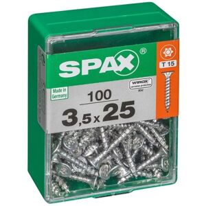 Vis universelles SPAX - 3,5x25mm, 100 pcs, Tête plate, T-STAR plus T20, WIROX Vis universelles SPAX - 3,5x25mm, 100 pcs, Tête plate, T-STAR plus T20, WIROX