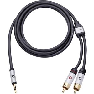 Oehlbach 60002 Audio Cable - 1.5m, 2x RCA & 3.5mm, Black Oehlbach 60002 Audio Cable - 1.5m, 2x RCA & 3.5mm, Black