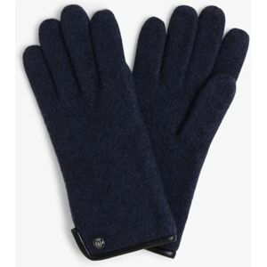 Roeckl Blue Wool Gloves - Classic Wool with Leather - Women Roeckl Blue Wool Gloves - Classic Wool with Leather - Women