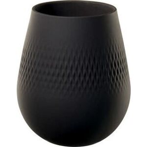 Villeroy & Boch Vase - Black, 12.5x12.5x14.5 cm, Porcelain Villeroy & Boch Vase - Black, 12.5x12.5x14.5 cm, Porcelain
