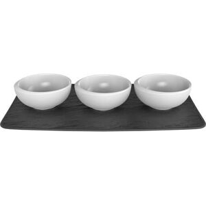 Villeroy & Boch New Moon Set of 3 Dip Bowls with Plate Villeroy & Boch New Moon Set of 3 Dip Bowls with Plate