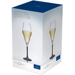 Villeroy & Boch Champagneglas Set - Kristal Zwart Steel 4 stuks 260ml Villeroy & Boch Champagneglas Set - Kristal Zwart Steel 4 stuks 260ml