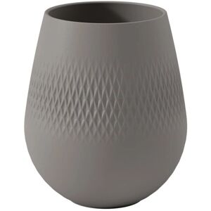 Villeroy & Boch Taupe Vase - Manufacture Collier - 12.5x12.5x14cm Villeroy & Boch Taupe Vase - Manufacture Collier - 12.5x12.5x14cm