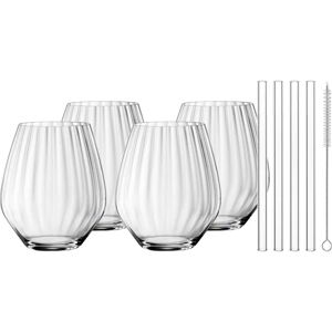 Nachtmann Krystalglas Sæt - 5 Transparente Gin & Tonic-glas med sugerør Nachtmann Krystalglas Sæt - 5 Transparente Gin & Tonic-glas med sugerør