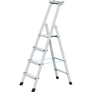 ZARGES Aluminum Ladder with Platform - 4 Steps for Industry & Workshop ZARGES Aluminum Ladder with Platform - 4 Steps for Industry & Workshop
