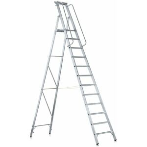 ZARGES Aluminum Step Ladder with Large Platform & Handrails - 5 Steps ZARGES Aluminum Step Ladder with Large Platform & Handrails - 5 Steps