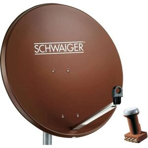 Schwaiger 80cm Satellit dish sæt - 4 brugere, aluminium, mursten rød Schwaiger 80cm Satellit dish sæt - 4 brugere, aluminium, mursten rød