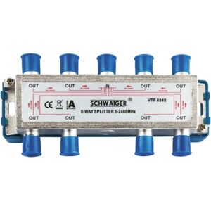 Schwaiger VTF8848 241 Stříbrný 8-výstupní rozdělovací zesilovač - Kabelový rozdělovač Schwaiger VTF8848 241 Stříbrný 8-výstupní rozdělovací zesilovač - Kabelový rozdělovač