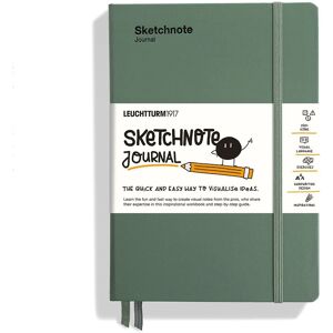 LEUCHTTURM1917 Leuchtturm Cahier de Croquis Olive - Qualité Premium Relié A5 120gsm - Publicité LEUCHTTURM1917 Leuchtturm Cahier de Croquis Olive - Qualité Premium Relié A5 120gsm - Publicité