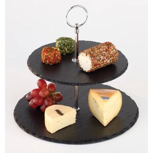 APS Etagere - Zwei-Stufen Servierständer aus Schiefer & Chrom APS Etagere - Zwei-Stufen Servierständer aus Schiefer & Chrom