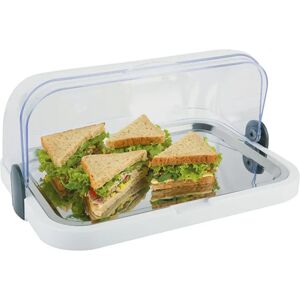 APS Buffet-Vitrine - Transparenter Roll-Top-Deckel, Edelstahl-Tablett, 2 Kühlpacks APS Buffet-Vitrine - Transparenter Roll-Top-Deckel, Edelstahl-Tablett, 2 Kühlpacks
