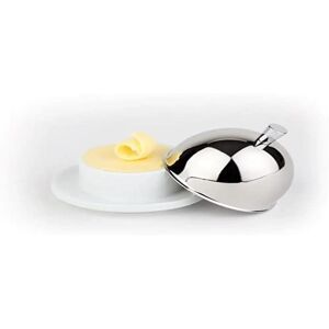 APS Butter Dish - White/Silver 9cm - Hygienic & Durable APS Butter Dish - White/Silver 9cm - Hygienic & Durable