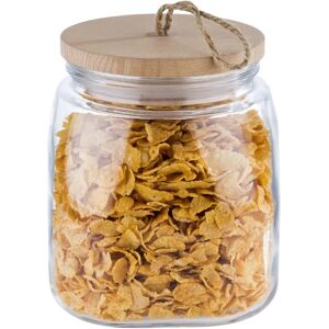 Tarro de almacenamiento APS Woody - 2L, Transparente, Tapa de Madera - Contenedor de Alimentos Tarro de almacenamiento APS Woody - 2L, Transparente, Tapa de Madera - Contenedor de Alimentos