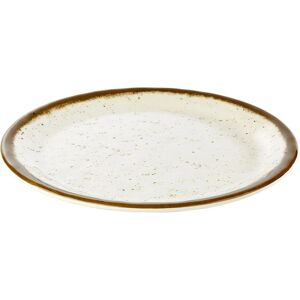Plato de melamina blanco/marrón - 25cm Liso aspecto piedra Plato de melamina blanco/marrón - 25cm Liso aspecto piedra