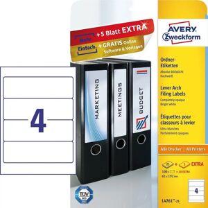 Avery L4761-25 Self-Adhesive Label - White - 120 pcs Avery L4761-25 Self-Adhesive Label - White - 120 pcs