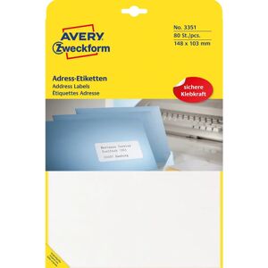 Avery 3351 White Permanent Self-Adhesive Labels - Rectangular 148x103mm Avery 3351 White Permanent Self-Adhesive Labels - Rectangular 148x103mm