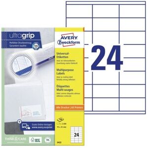 Avery 3422 Self-Adhesive Labels - 70x35mm, 2400 pcs - Labels Avery 3422 Self-Adhesive Labels - 70x35mm, 2400 pcs - Labels