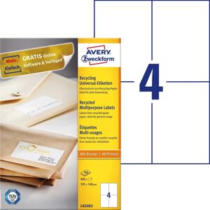 Avery LR3483 White Recycled Labels - Labels Avery LR3483 White Recycled Labels - Labels