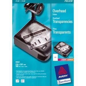 Průhledný tiskový film Avery Zweckform 3552 pro laser A4 - Tisková fólie Průhledný tiskový film Avery Zweckform 3552 pro laser A4 - Tisková fólie