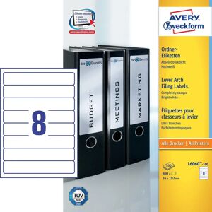 Avery L6060-100 White Self-adhesive Printer Labels - Printer Labels Avery L6060-100 White Self-adhesive Printer Labels - Printer Labels