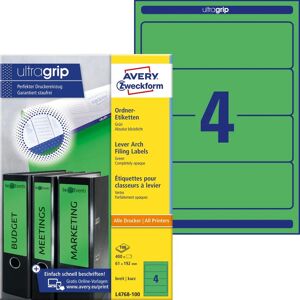 Etichette Cartella Verde 61x192mm Avery Etichette Cartella Verde 61x192mm Avery