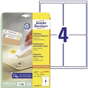 Avery L4733REV-25 White Labels - 99x139mm Printer Labels Avery L4733REV-25 White Labels - 99x139mm Printer Labels
