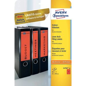 Avery Zweckform Red File Spine Labels - Label Sheets Avery Zweckform Red File Spine Labels - Label Sheets