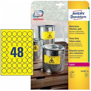 Avery Zweckform L6128-20 Étiquette Ronde Résistante aux Intempéries - Étiquette Avery Zweckform L6128-20 Étiquette Ronde Résistante aux Intempéries - Étiquette