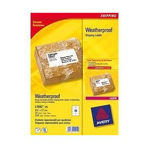 Avery Weatherproof White Shipping Labels - 250 pcs Avery Weatherproof White Shipping Labels - 250 pcs