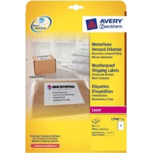 Værbestandige forsendelsesetiketter - Avery L7996-25 Værbestandige forsendelsesetiketter - Avery L7996-25