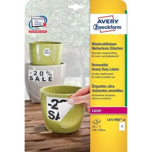 Avery L4717REV-20 White Weatherproof Rectangle Labels - Product Type Avery L4717REV-20 White Weatherproof Rectangle Labels - Product Type