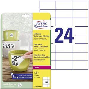 Avery Zweckform L4718rev-20 White Weatherproof Labels - Printer Labels Avery Zweckform L4718rev-20 White Weatherproof Labels - Printer Labels