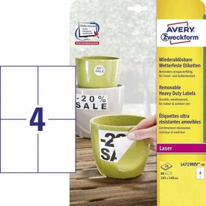Avery L4719REV-20 Weatherproof White Self-adhesive Label - Label Avery L4719REV-20 Weatherproof White Self-adhesive Label - Label