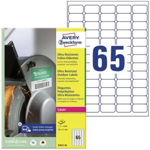 Avery B7651-50 White Labels - 38x21mm - 3250 pcs Avery B7651-50 White Labels - 38x21mm - 3250 pcs