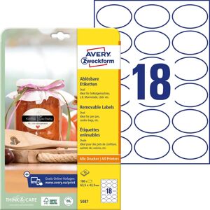 AVERY Zweckform 5087 Etiketten - Selbstklebend, 180 Stck, 63,5x42,3 mm AVERY Zweckform 5087 Etiketten - Selbstklebend, 180 Stck, 63,5x42,3 mm