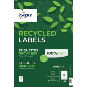 Avery White Recycled Labels - 100 pcs - 199.6x289.1 mm Avery White Recycled Labels - 100 pcs - 199.6x289.1 mm