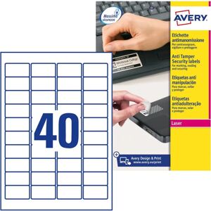 Avery L6145-20 Self-Adhesive Label - Rounded Rectangle White - 800 pcs Avery L6145-20 Self-Adhesive Label - Rounded Rectangle White - 800 pcs