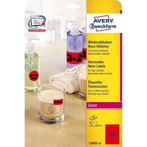 Avery L6005 Neon Red Labels - Labels Avery L6005 Neon Red Labels - Labels