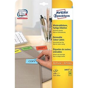 Avery L6037-20 Yellow Self-adhesive printer label - printer label Avery L6037-20 Yellow Self-adhesive printer label - printer label