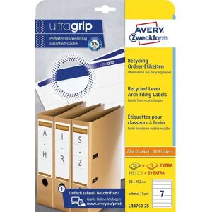 Avery LR4760-25 White Recycled Label for Narrow Folders - Labels Avery LR4760-25 White Recycled Label for Narrow Folders - Labels