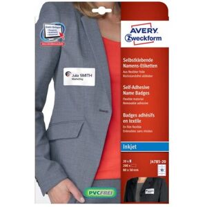 Avery J4785-20 White Label - 80x50mm - 200 pcs - Removable Self-adhesive Label Avery J4785-20 White Label - 80x50mm - 200 pcs - Removable Self-adhesive Label