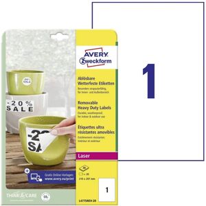 Avery L4775REV-20 White Weatherproof Rectangular Labels - Self-Adhesive Avery L4775REV-20 White Weatherproof Rectangular Labels - Self-Adhesive